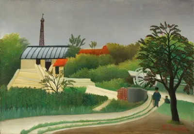 Scierie aux environs de Pari av Henri Rousseau