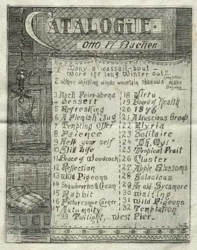 Catalogue av Otto Henry Bacher