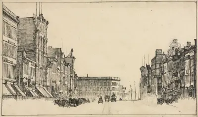 Downtown, Cleveland av Otto Henry Bacher