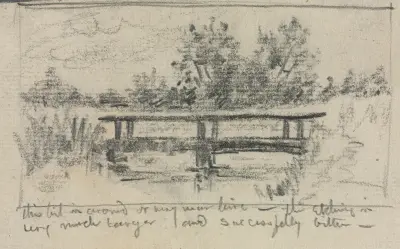 The Bridge, Schleissheim av Otto Henry Bacher