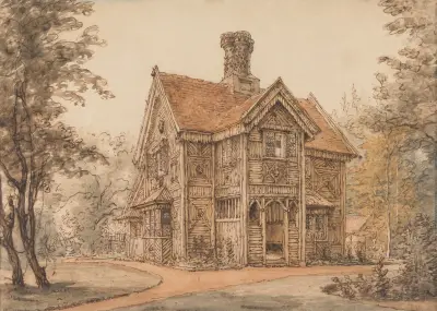 A Lodge at Cassiobury av William Henry Hunt