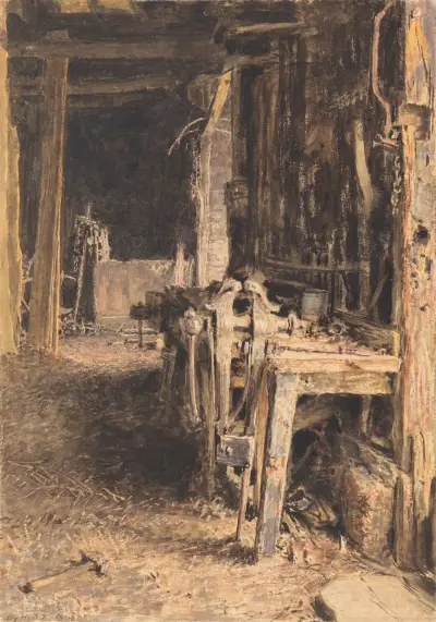 Barn Interior av William Henry Hunt