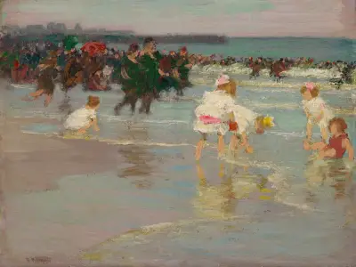 Beach Scene (or Sunday on the Beach), 1915 av Edward Henry Potthast