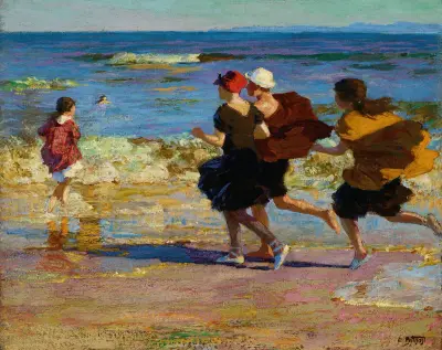 On the Beach – nr 1 av Edward Henry Potthast