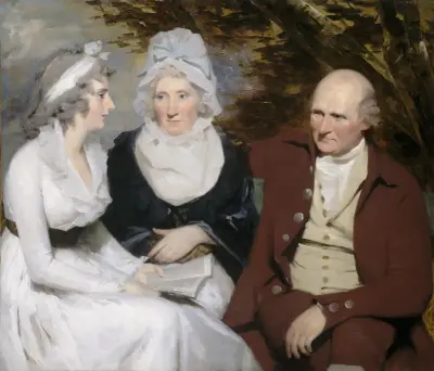 John Johnstone, Betty Johnstone and Miss Wedderburn av Sir Henry Raeburn
