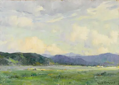 Taos Landscape av Joseph Henry Sharp
