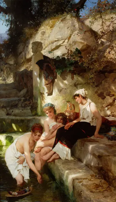 Vor dem Bade (Idylle) von Henryk Siemiradzki