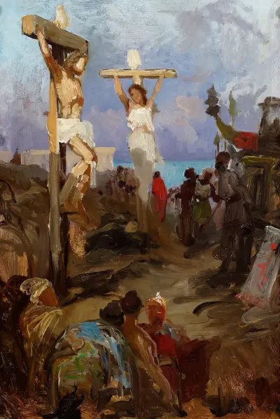 Christus auf Golgatha, Skizze von Henryk Siemiradzki