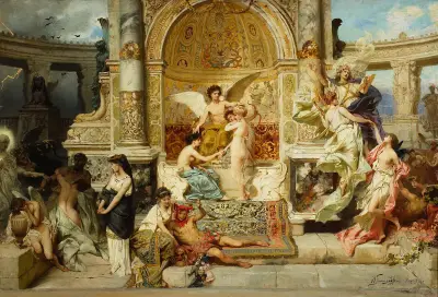 Vorhang für das Stadttheater in Krakau, Skizze von Henryk Siemiradzki