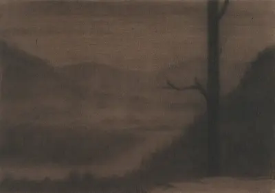A Misty River Landscape av Herbert Crowley