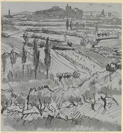 Blick auf Fort St. André bei Villeneuve av Hermann Lismann