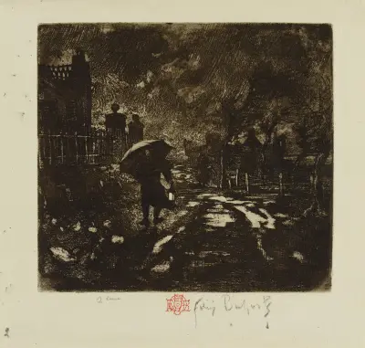 Noční hlídka, Félix Hilaire Buhot