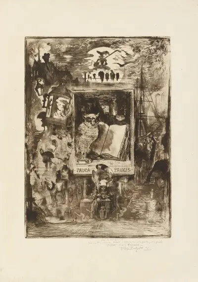 The Owl, 1883 – nr 1 av Félix Hilaire Buhot