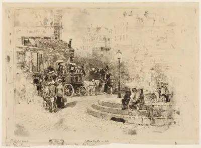 Place Pigalle v roce 1878, Félix Hilaire Buhot