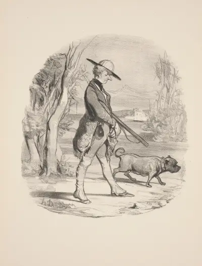 Hunting and fishing Pl.09 av Honoré Daumier