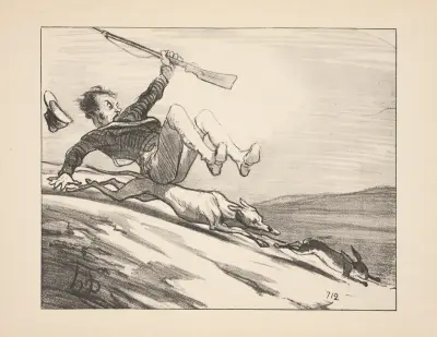 Hunting and fishing Pl.12 av Honoré Daumier