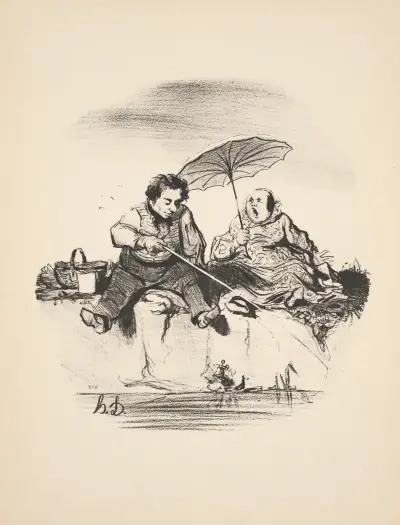 Hunting and fishing Pl.23 av Honoré Daumier
