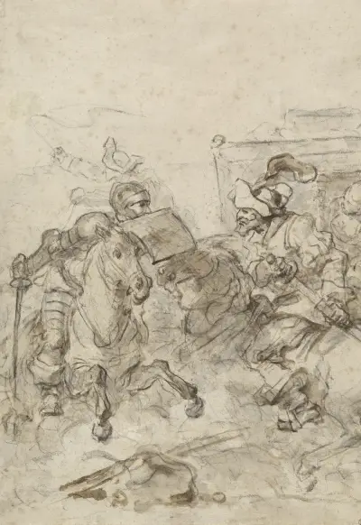 Don Quixote Attacking the Biscayan av Jean-Honoré Fragonard