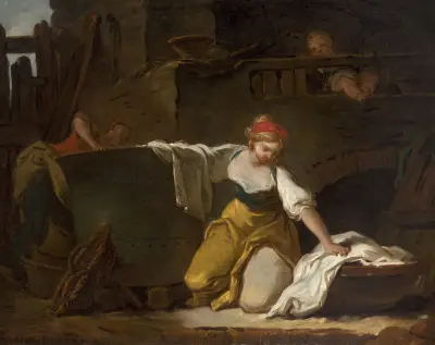 Jeunes lavandières von Jean-Honoré Fragonard