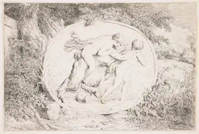 Nymph Astride a Satyr, 1763 – nr 2 av Jean-Honoré Fragonard