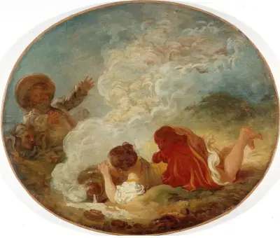 Perrette et le pot au lait av Jean-Honoré Fragonard