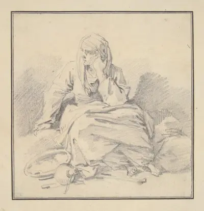 Seated Woman von Jean-Honoré Fragonard