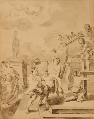 The burial place of Saint Andrew av Jean-Honoré Fragonard