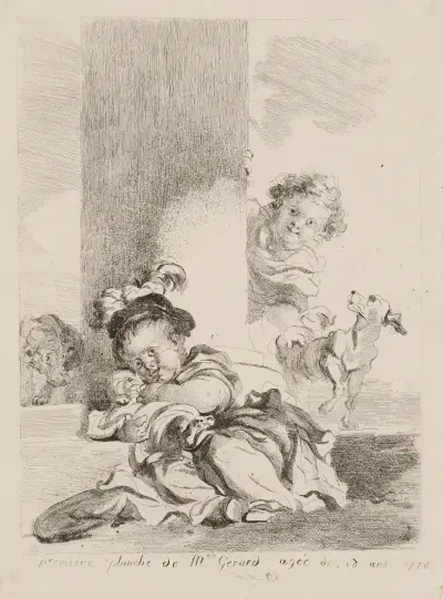 The Child and the Cat av Jean-Honoré Fragonard