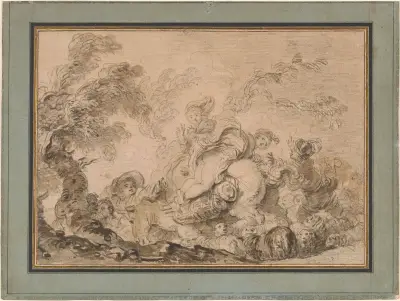 The Sudden Gust of Wind av Jean-Honoré Fragonard