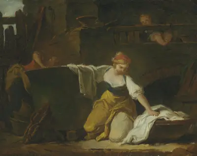 Junge Wäscherinnen von Jean-Honoré Fragonard