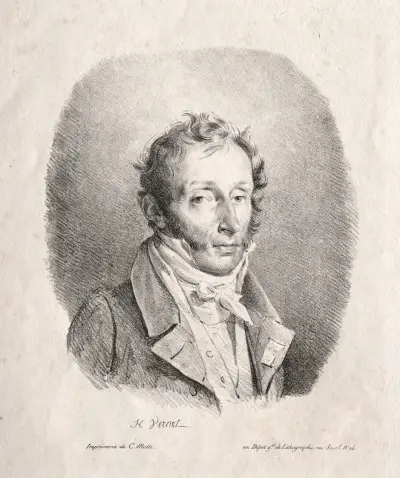 Bust Portrait of Carle Vernet av Horace Vernet