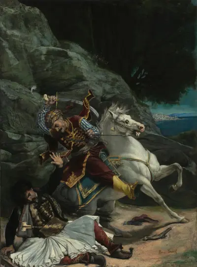 Combat of a Greek and a Turk av Horace Vernet