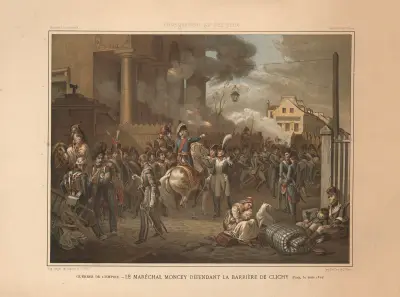 Wars of the Empire – Marshal Moncey defending the barrier at Clichy. (Paris, March 30, 1814) av Horace Vernet