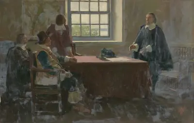 Even Sir William Berkeley, the redoubtable cavalier governor, saw that he must yield av Howard Pyle