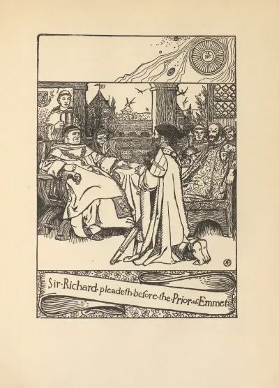 Sir Richard pleadeth before the Prior of Emmet av Howard Pyle