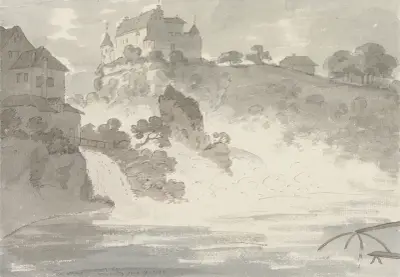 Vodopády u Schaffhausenu, George Howland Beaumont