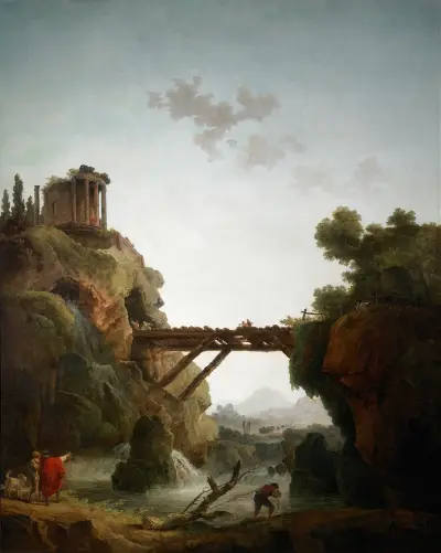 Fantastic View of Tivoli av Hubert Robert