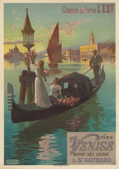 Chemin de Fer de l’Est. De Paris à Venise, par Belfort, Bâle, Lucerne et le St Gothard, Frederic Hugo d’Alési