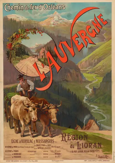 Chemin de fer d’Orléans. L’Auvergne. Région du Lioran (Le Puy Lioran), Frederic Hugo d’Alési