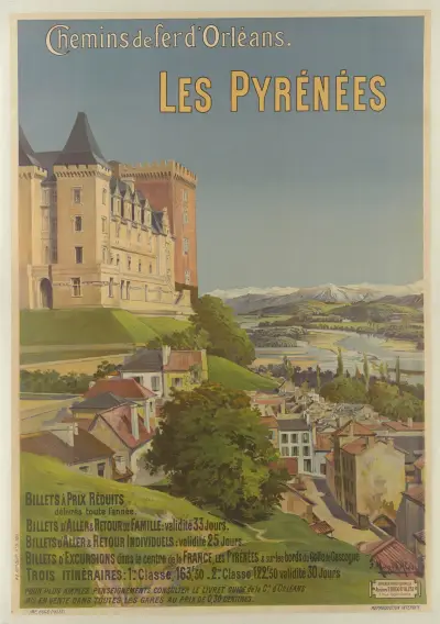Chemins de fer d’Orléans. Les Pyrénées – billets à prix réduits, Frederic Hugo d’Alési