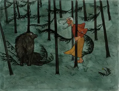 Fear In The Woods von Hugo Simberg