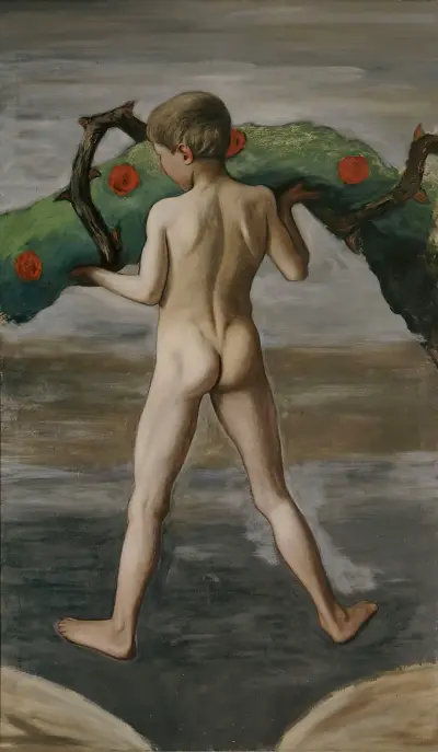 Garland Bearer ; Boy Carrying The Garland Of Life von Hugo Simberg