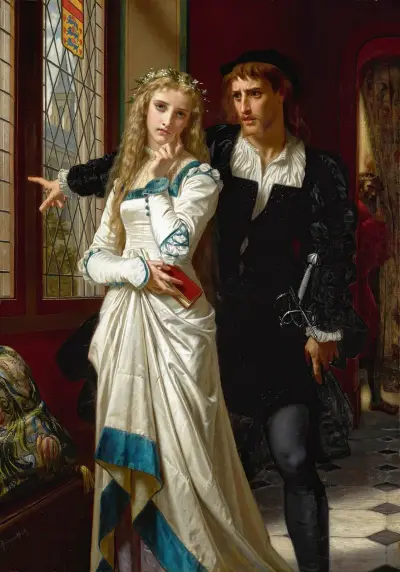 Hamlet And Ophelia av Hugues Merle