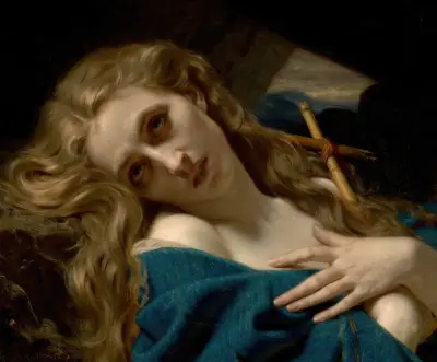 Mary Magdalene in the Cave av Hugues Merle