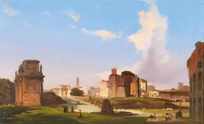 Blick auf das Forum Romanum mit dem Konstantinsbogen von Ippolito Caffi