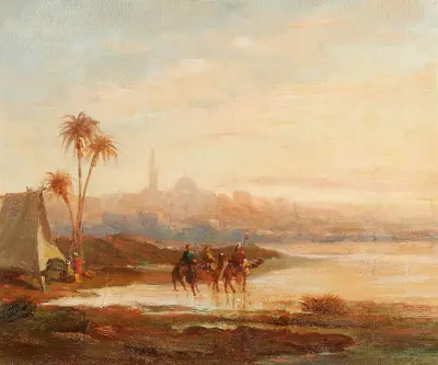 Beduinen vor den Toren Jerusalems von Ippolito Caffi