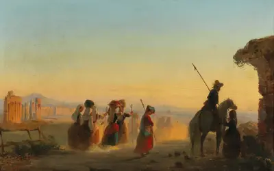 Rom, die Via Appia im Morgengrauen – Nr. 2 von Ippolito Caffi