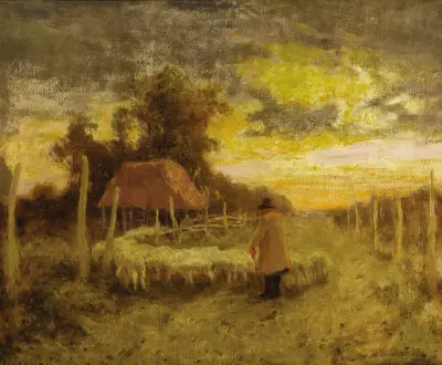 Sheep at Santa Cruz av Eanger Irving Couse