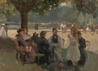 In the Bois de Boulogne near Paris av Isaac Israëls