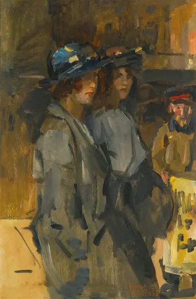 Two cockney girls av Isaac Israëls